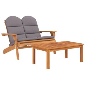 vidaXL Adirondack-lounges&aelig;t til haven 2 dele massivt akacietr&aelig;
