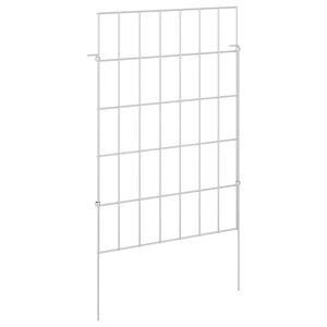 vidaXL Havehegn med p&aelig;le 12 stk. 35 x 50 cm Galvaniseret st&aring;l S&oslash;lv