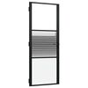 vidaXL Glasd&oslash;r 83 x 3,5 x 201,5 cm Aluminium Sort
