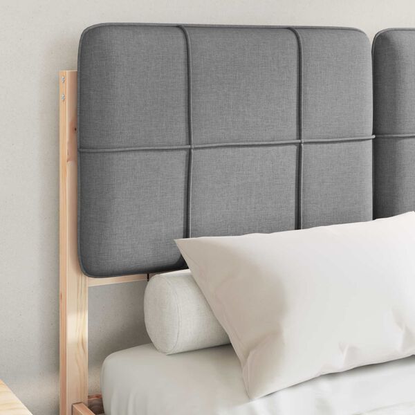 vidaXL Sengestel med Polstret Hovedgavl Lysegr&aring; 120 x 190 cm