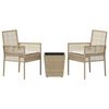 vidaXL Have Bistro Sæt 3 pcs Beige Poly rattan