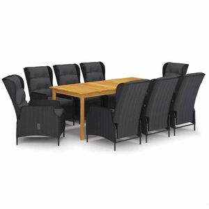 vidaXL spisebordss&aelig;t til haven 9 dele m&oslash;rkegr&aring;