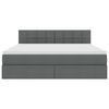 vidaXL Seng med opbevaring og LED med LED M&oslash;rkegr&aring; 180 x 200 cm Stof