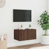 vidaXL v&aelig;gh&aelig;ngt tv-bord med LED-lys 60x35x31 cm brun egetr&aelig;sfarve