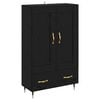 vidaXL Highboard Sort eg 69,5 x 31 x 115 cm Konstrueret tr&aelig;