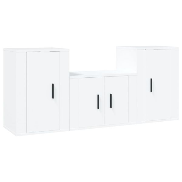 vidaXL tv-skabss&aelig;t 3 dele konstrueret tr&aelig; hvid