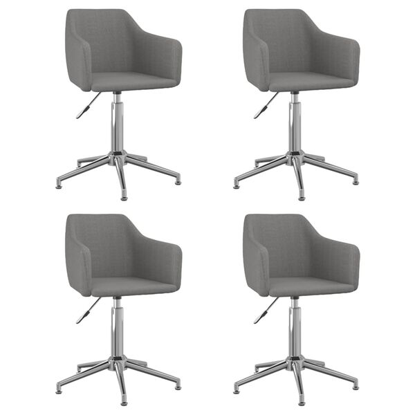 vidaXL drejelige spisebordsstole 4 stk. stof lysegr&aring;