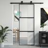 vidaXL skyded&oslash;r 76x205 cm h&aelig;rdet glas og aluminium sort