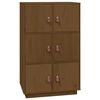 vidaXL h&oslash;jskab 67x40x108,5 cm massivt fyrretr&aelig; gyldenbrun