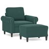 vidaXL sofastol med fodskammel 60 cm velour m&oslash;rkegr&oslash;n