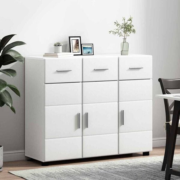 vidaXL Sideboard FLORIN Hvid 88,5 x 30,5 x 73 cm Konstrueret tr&aelig;