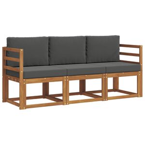 vidaXL Udend&oslash;rs sofagruppe med pude 3 pcs Naturlig og Antracit