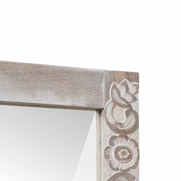 vidaXL Badev&aelig;relsesspejl Hvid 70 x 50 x 2,5 cm Massivt mangotr&aelig;