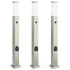 vidaXL pullertlamper med sensor og stikkontakt 3 stk. 80 cm rustfrit st&aring;l IP44