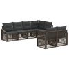 vidaXL Havesofa S&aelig;t 7 stk. 7-Antal s&aelig;der Gr&aring; polyrattan