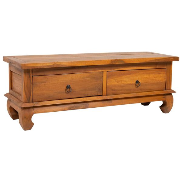 vidaXL tv-bord 110x35x40 cm massivt teaktræ