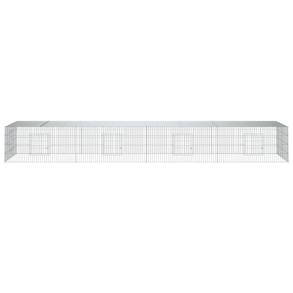 vidaXL 4-panels kaninbur 433x109x54 cm galvaniseret jern