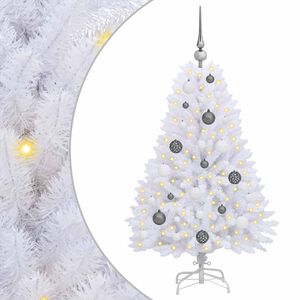vidaXL Kunstigt juletr&aelig; Hvid 68 x 68 x 120 cm PVC og metal