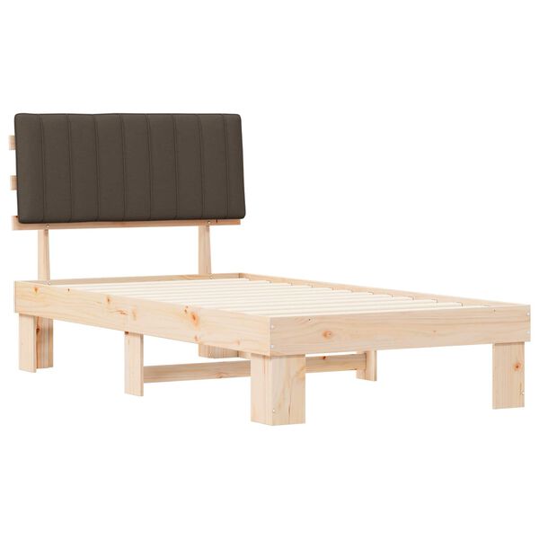 vidaXL Sengestel med Polstret Hovedgavl Gråbrun 100 x 200 cm