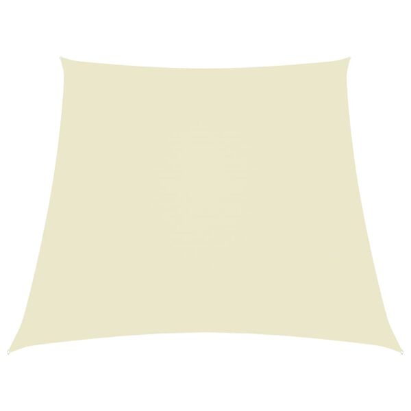 vidaXL solsejl 3/5x4 m trapezformet oxfordstof cremefarvet