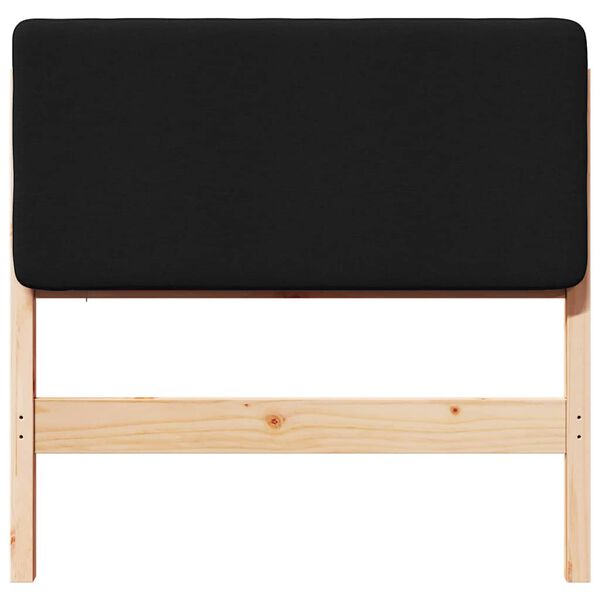 vidaXL Polstret sengegavl Brun og sort 80 cm Massiv fyrretr&aelig;