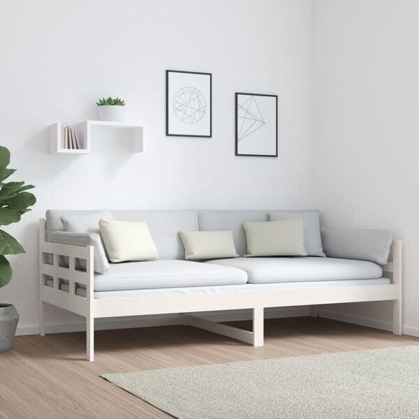 vidaXL daybed massivt fyrretræ hvid 90x190 cm