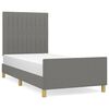 vidaXL Sengeramme uden madras M&oslash;rkegr&aring; 90x200 cm Stof