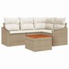 vidaXL Havesofa Sæt med pude 5 pcs Beige polyrattan