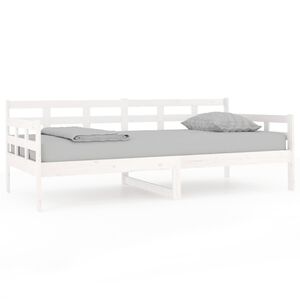 vidaXL daybed massivt fyrretr&aelig; hvid 90x190 cm