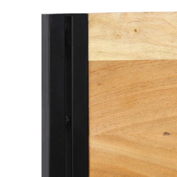 vidaXL sengegavl 200 cm massivt akacietr&aelig; og jern