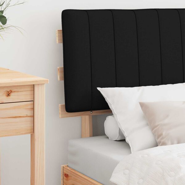 vidaXL Sengestel med Polstret Hovedgavl Sort 75 x 190 cm