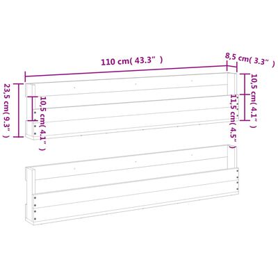 vidaXL skohylder til væg 2 stk. 110x8,5x23,5 cm massivt fyrretræ