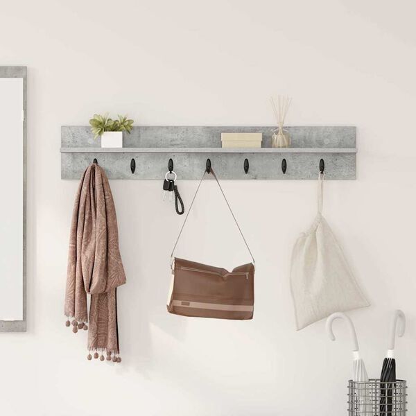 vidaXL V&aelig;gmonteret Jakkeholder Beton Gr&aring; 100 x 10,5 x 18 cm