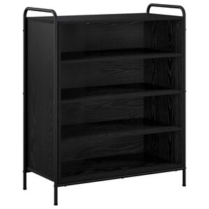 vidaXL Sko skab 76 x 36,5 x 93 cm Konstrueret tr&aelig; Sort eg