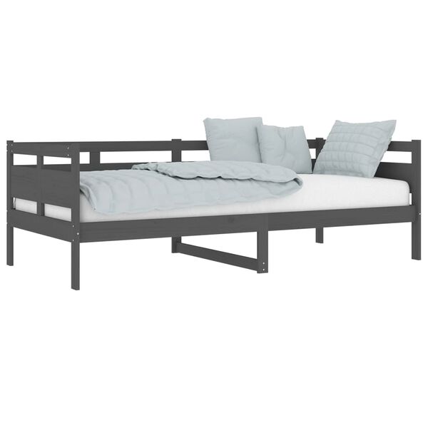 vidaXL daybed 90x200 cm massivt fyrretræ grå