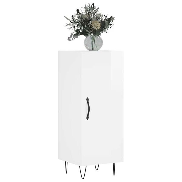 vidaXL sk&aelig;nk 34,5x34x90 cm konstrueret tr&aelig; hvid h&oslash;jglans