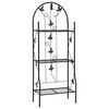 vidaXL plantestativ med 3 hylder 52x28x128 cm jern sort