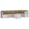 vidaXL 6-personers Have Sofa med Puder Rattan Look PP Hvid