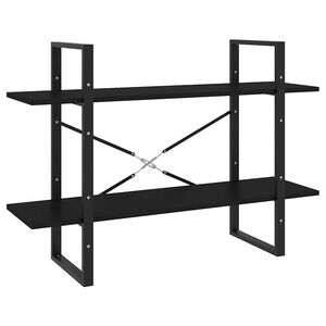 vidaXL bogreol med 2 hylder 100x30x70 cm konstrueret tr&aelig; sort