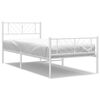 vidaXL sengeramme med sengegavl og fodg&aelig;rde 100x190 cm metal hvid