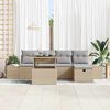 vidaXL Havesofa Sæt 6 pcs Beige Poly rattan