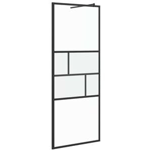 vidaXL Walk-in brusev&aelig;g Sort 80 x 195 x 0,5 cm Glas og Aluminium