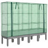 vidaXL h&oslash;jbed med drivhusovertr&aelig;k 160x40x140 cm rattan-look