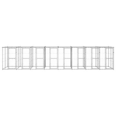 vidaXL udendørs hundebur med tag 19,36 m² galvaniseret stål