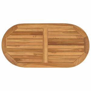 vidaXL Bordplade Oval Massiv Teaktr&aelig; Naturfarvet