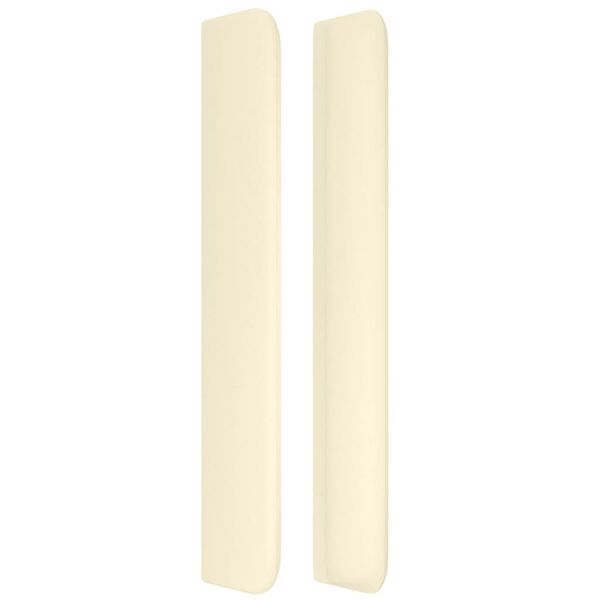 vidaXL sengegavl med kanter 83x16x118/128 cm kunstlæder cremefarvet