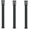 vidaXL udend&oslash;rs standerlamper 3 stk. sensor 110 cm rustfrit st&aring;l sort