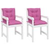 vidaXL stolehynder med lav ryg 2 stk. 100x50x7 cm stof pink