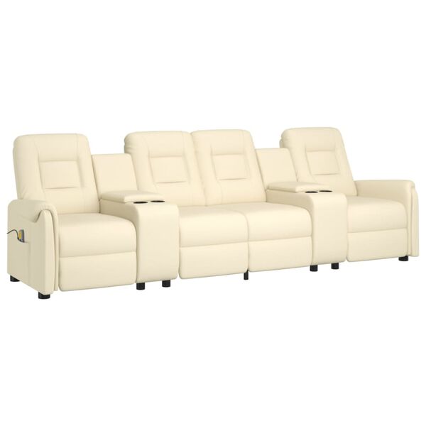 vidaXL 4-personers massagestol med kopholdere cremefarvet