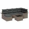 vidaXL Havesofa S&aelig;t med opbevaring 7 pcs Gr&aring; polyrattan